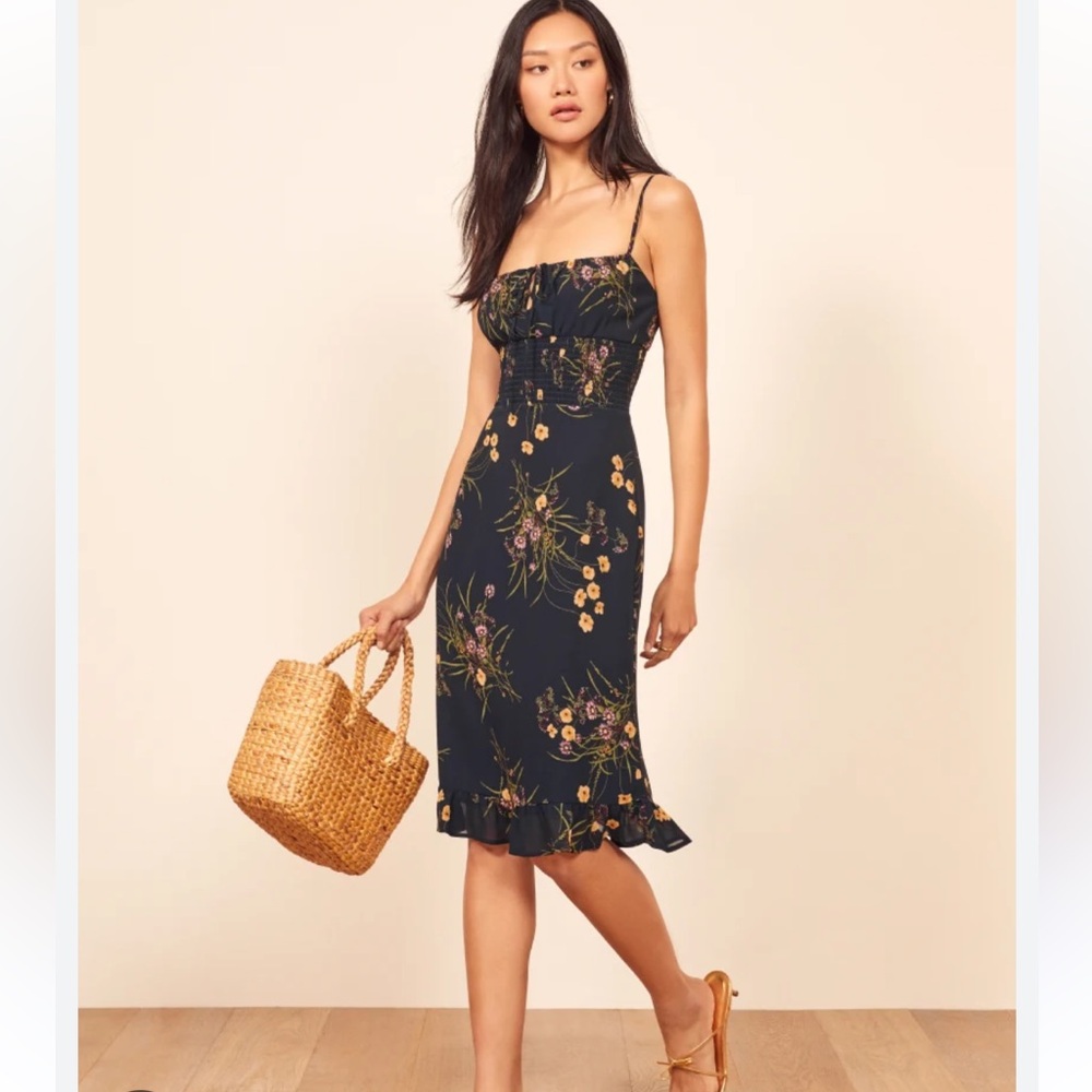 Reformation Genie Floral Midi Dress